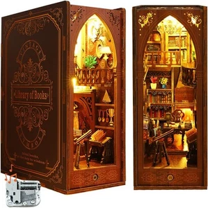 DIY Book Nook Kit DIY Dollhouse Booknook Library Booknook 3D Wooden Puzzle - Picture 1 of 8
