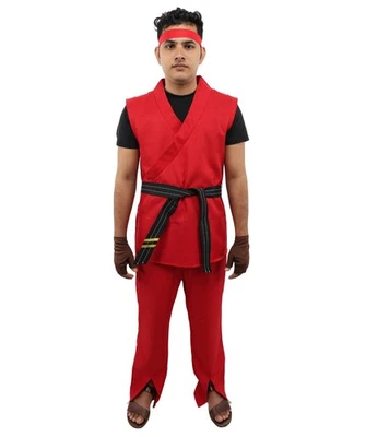 Hombres Artes Marciales Luchador Conjunto Videojuego Disfraz Para Juegos con disfraces y Batalla Temática Foto 1 de 4