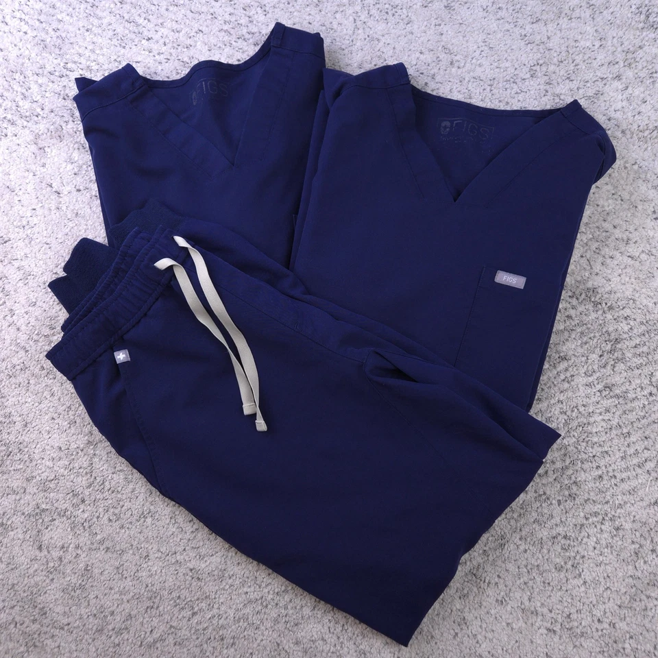 Figs Scrub Set Mens Medium Top Small Pant *TWO TOPS* Chisec Tansen Navy Blue - Image 1 of 4