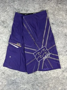 Billabong Andy Irons 36 Purple Board Shorts Flag Series Platinum Stretch Y2K - Picture 1 of 12