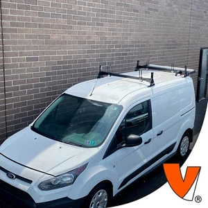 H1 2-Bar Aluminum Rack System w/ Roller Ford Transit Connect 2014-2023 Black - Picture 1 of 15