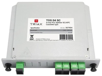 TRIAX Divisor PLC, 2 Vías, SC/APC, Montaje en Rack 19in - Imagen 1 de 4
