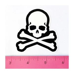 Skateboard Car Window Bumper Guitar Laptop PVC Decal Sticker - Skull White - Picture 1 of 1
