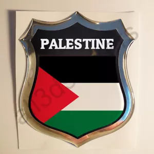 Sticker Palestine Emblem 3D Resin Domed Gel Palestine Flag Vinyl Decal Car Moto - Picture 1 of 1