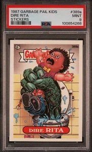 1987 GARBAGE PAIL KIDS STICKERS DIRE RITA #389a SERIES 10 CARD PSA 9 MINT POP 9 - Picture 1 of 4