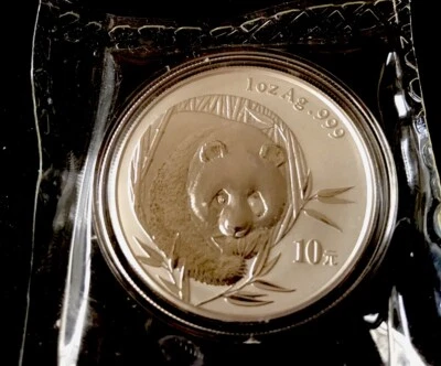 2003 CHINA 10 YUAN PANDA , 1 OZ 0.999 FINE SILVER FACTORY SEALED, Gem Bu - Image 1 of 2