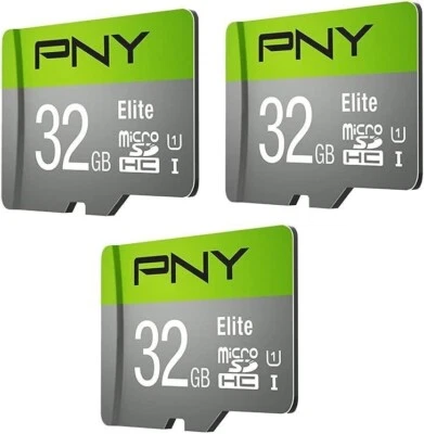 PNY 32GB Elite Class 10 U1 microSDHC Flash Memory Card 3-Pack - 100MB/s, Class - Image 1 of 4