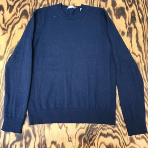 Vince Sweater Mens M Medium Blue Merino Wool Pullover Long Sleeve Italian Knit - Picture 1 of 8