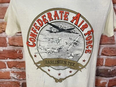 vintage 70s 80s Confederate Air Force shirt - fits L/M - paper thin distressed - Image 1 of 4