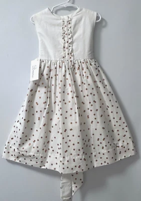Handmade With Love by Nonna Girl SZ 3/4Y~Dress Polka  Dot Ruffle Sleeveless Sash - Image 1 of 3