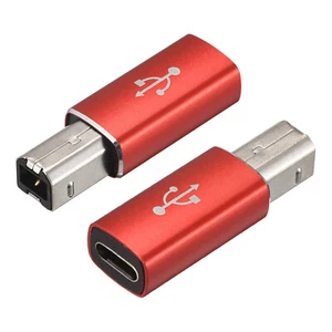 USB C Femelle vers Adaptateur Type-C vers USB B Adaptateur Rouge Set 2 - Photo 1/7