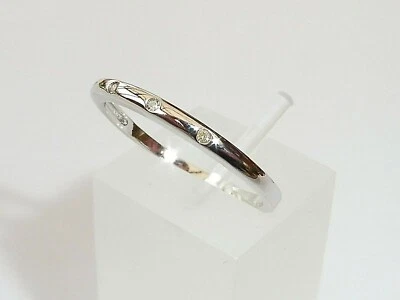 Anillo de eternidad de diamantes naturales de 3 piedras de plata maciza 925 para dama  Foto 1 de 4