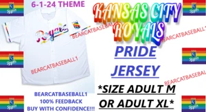 KANSAS CITY ROYALS PRIDE DAY JERSEY 6-1-24 PRE-SALE SGA *SIZE M OR XL