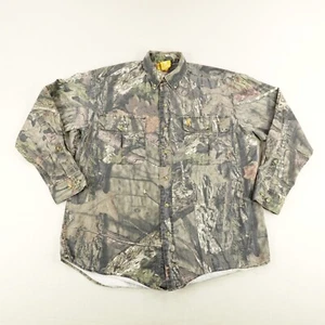 Browning Shirt Mens Large Green Camo Mossy Oak Break Up Country Wasatch Hunting - Picture 1 of 13