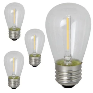 4Pack S14 Replacement LED Light Bulb, String Sign Bulb, 0.7W(11W), 2400K, E26 - Picture 1 of 9