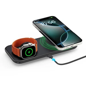 2in1 Wireless Charger Pad Mat For Apple Watch 10 9 8 iPhone 16 15 14 13 12 11 XS - Picture 1 of 26