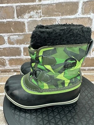 Sorel Yoot PAC Waterproof Duck Winter Snow Boots Green Boys Toddler Size 13 - Image 1 of 4