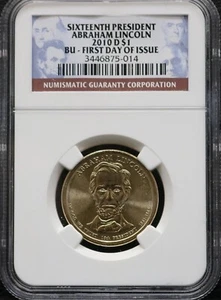 2010 D Abraham Lincoln $1 NGC BU Sixteenth President First Day of Issue - Picture 1 of 4