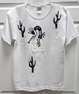 Cactus Brand Vintage 90s Kokopellis w/ Cactuses White T- Shirt Womens Med. USA - Picture 1 of 6
