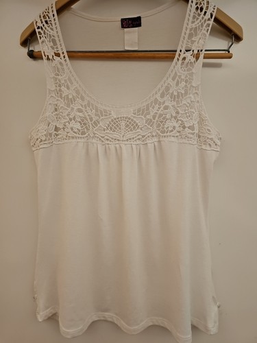 OFF WHITE Top da donna all'uncinetto Agenda Taglia Media Off Bianco Boho Beachy