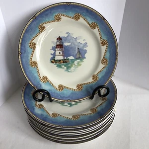 Juego de 8 platos de cena faros Fitz & Floyd Omnibus Shore Lights 10 5/8" - Imagen 1 de 24