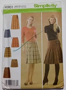 Simplicity 4961 Sewing Pattern Misses' Pleated Skirts 3 Lengths Sizes 6-12 UC - Picture 1 of 6