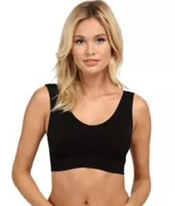 Coobie A2657 Womens Black Seamless Solid Comfort Bralette Size X-Large - Picture 1 of 2