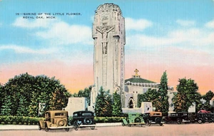 Vintage Postkarte - unbesendet / SHRINE LITTLE FLOWER, ROYAL OAK MICHIGAN - AUTOS - Bild 1 von 2