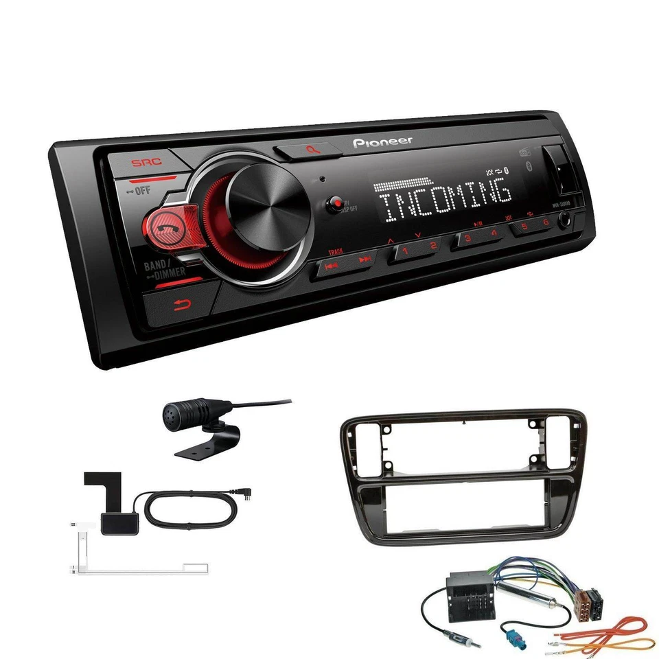 Pioneer MVH-330 DAB Radio Bluetooth für Volkswagen VW Up 2011-2016 piano black