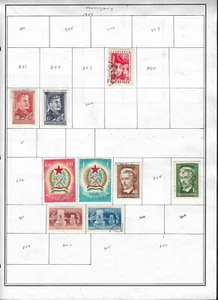 SD)1949-57 HUNGARY 2 ALBUM PAGES WITH VARIETY OF CHESS, MINT AND LITTLE USED ST - Picture 1 of 2