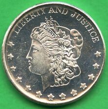 1 Oz. Silver Round Morgan Head/Liberty & Justice 1982 Northstar Mint .999 Silver