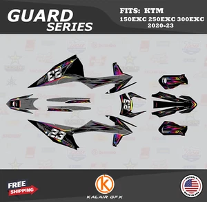 Graphics Kit for KTM 150EXC, 250EXC, 300EXC 2020 2021 2022 2023 Guard - RAINBOW - Picture 1 of 6