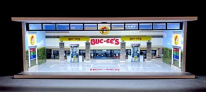 Buc-ee’s Theme 1:64 Modellgarage Diorama LED Beleuchtung! SCHNELLER VERSAND FÜR Hot Wheels - Bild 1 von 4