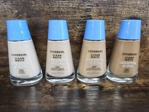 Covergirl Clean Matte Liquid Foundation Lot Of 4 Ivory, Beige,tan, Fauve - Picture 1 of 6