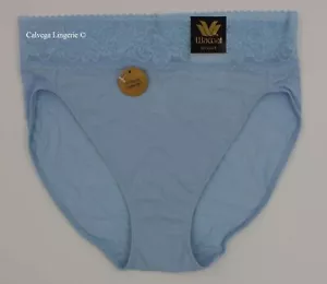 NWT Wacoal 871353 "Comfort Touch" Hi-Cut Tencel w/ Lace Panty, Light Blue (451) - Picture 1 of 5