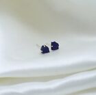 925 Sterling Silver Natural Lapis Lazuli Tiny Stud Earrings Gemstone Jewelry