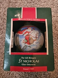 Hallmark St. Nicholas The Gift Bringers Glass Christmas Ornament 1989 Vintage - Picture 1 of 9