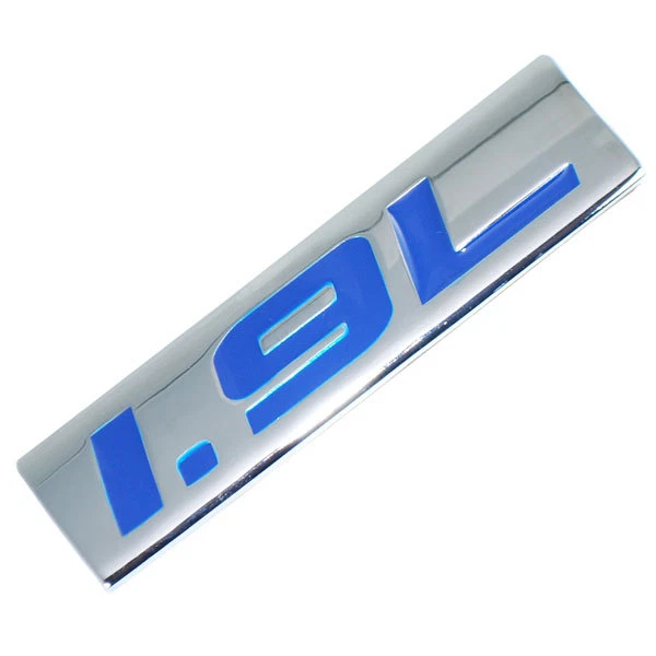 CHROME/BLUE METAL 1.9L ENGINE RACE MOTOR SWAP EMBLEM BADGE FOR TRUNK HOOD DOOR - Image 1 of 1