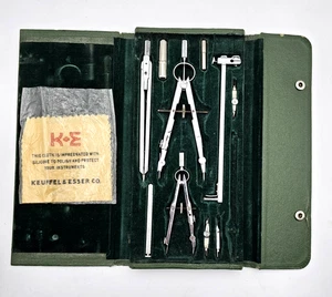 K&E Doric Jupiter 9406B Vintage Drafting Compass Set Keuffel and Esser - Picture 1 of 7