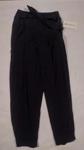 New Athleta Cardiff Pants Size 8 Black Belt Athleisure Travel Lightweight - Picture 1 of 10