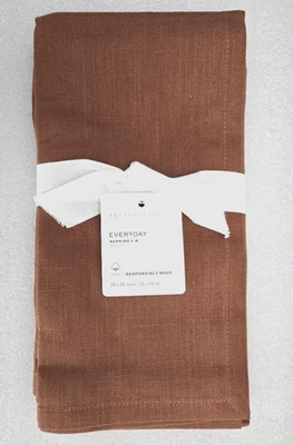 Pottery Barn Everyday Organic Cotton Set 4-Napkins 20" x 20" Clay - Image 1 of 2