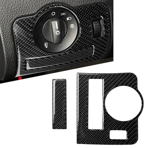 Carbon Fiber Interior Headlight Switch Decor Trim Cover For Ford Mustang 2009-13 - Picture 1 of 9