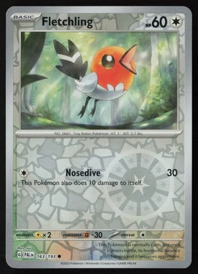 Pokemon Fletchling 163/193 SV02: Paldea Evolved Reverse Holo Pack Fresh - NM - Image 1 of 2