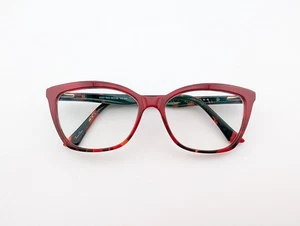 Kay Unger Eyeglasses, Frames Only, K237, 55-16-145, Plastic, Red/Black, Cat Eye - Picture 1 of 18