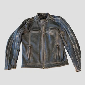 Men’s Harley Davidson Black Leather Motorcycle Jacket Trenton Genuine Biker Gear - Bild 1 von 19