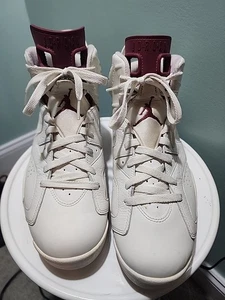 Nike Air Jordan 6 VI Retro Maroon OG Red White Sail Size 10.5 (BR15) - Picture 1 of 14