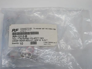 Pack of 10- RF Industries Reverse Gender TNC/F Bulkhead RP-1212-B - Picture 1 of 2