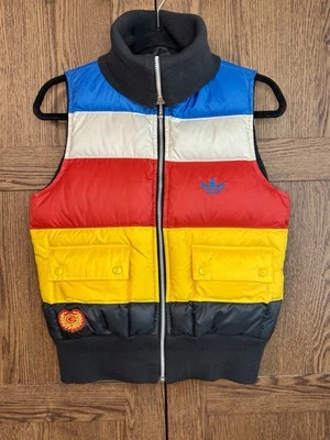 RARE Y2K Adidas Carlo Gruber Collection Down Ski Vest 70s Zip Puffy EUR 36 Small - Image 1 of 4