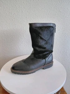 Blondo Women Leather/fur Black Fur Lining Back Zip Winter Boots Boots size 10 - Picture 1 of 19