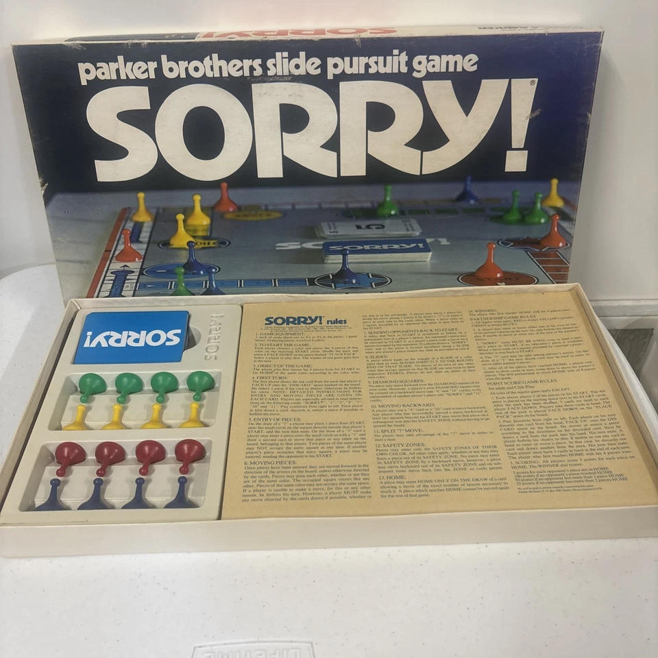 Vintage 1972 SORRY! Board Game Parker Brothers Complete - Image 1 of 4